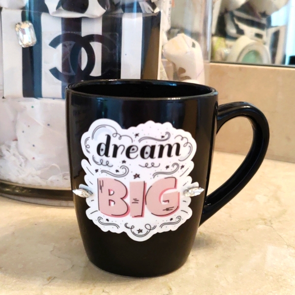 Dream Big Rhinestone bling Coffee Cup - Picture 1 of 6
